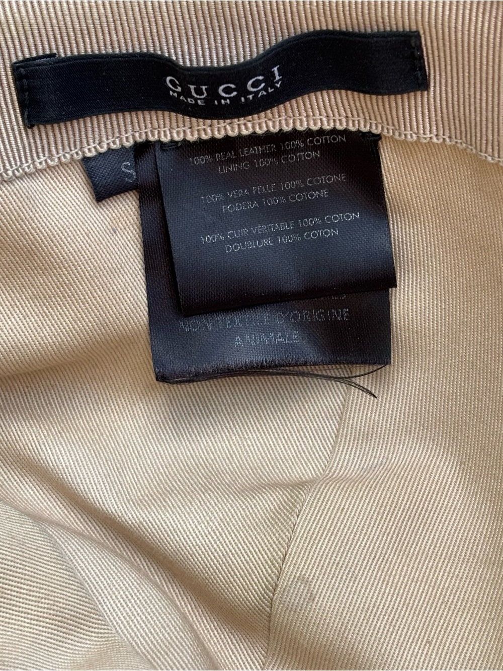 Gucci Interlocking G Baseball Cap Leather Two Tone Size Small - Picture 6 of 6